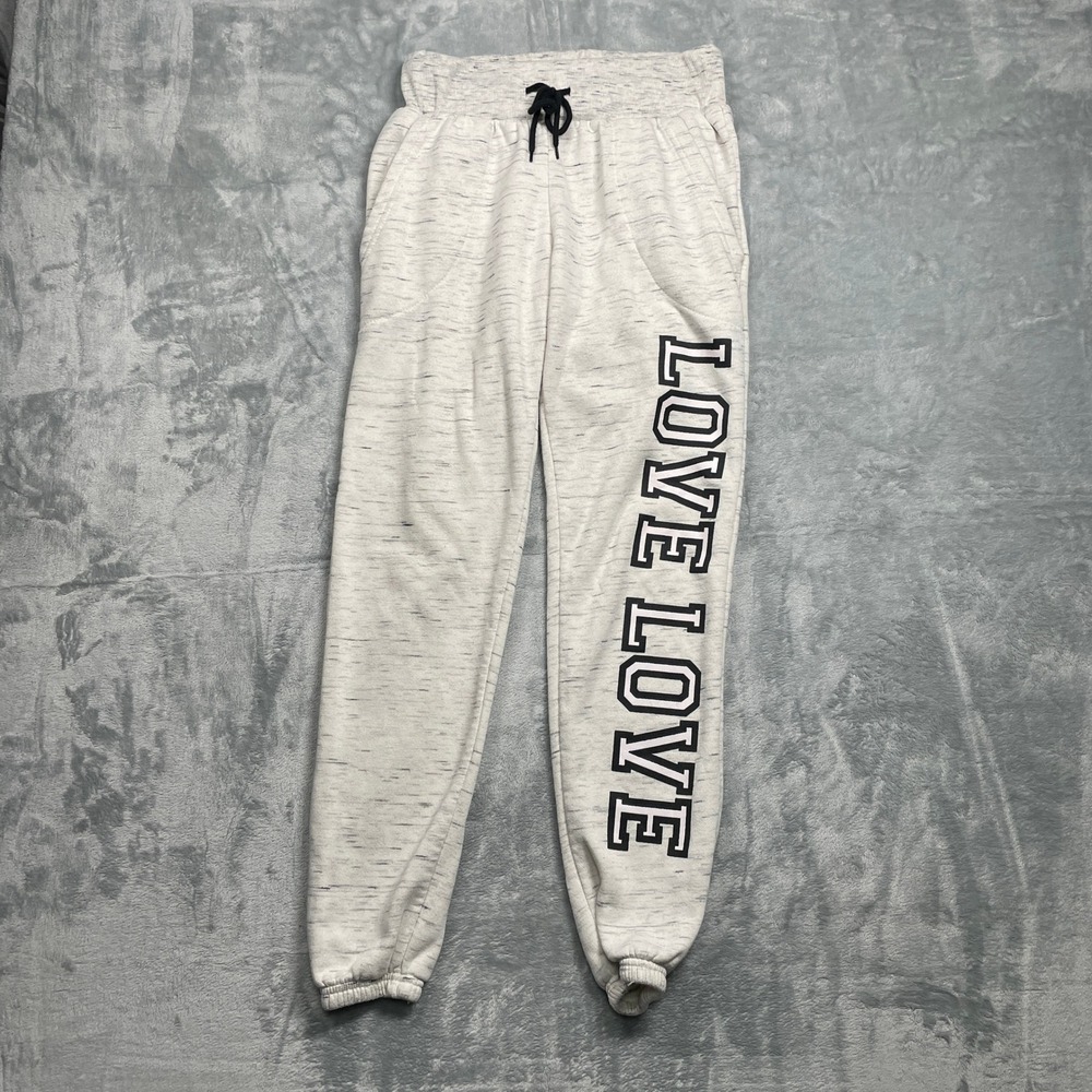 ROMA CONCEPT  rosee Women's Sweatpants Lounge Pants Size‎ M Grey White LOVE LOVE